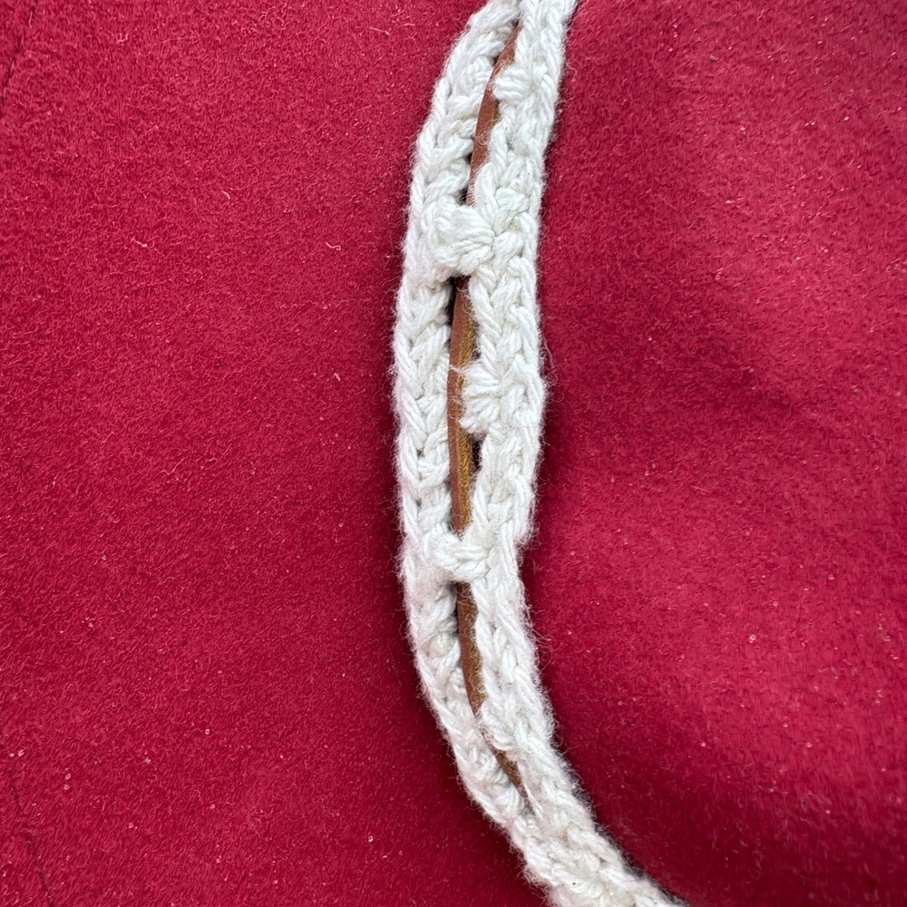 Red Wool Wide Brim Hat with Boho Band - Picture 4 of 9